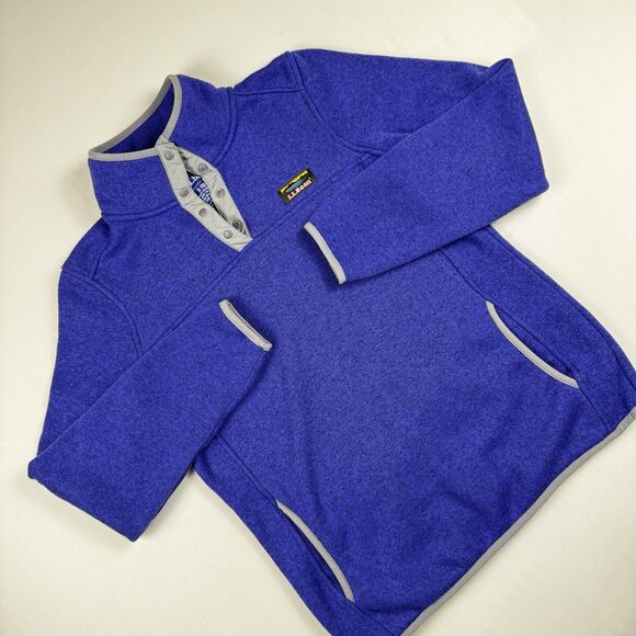 LL Bean Airlight Sweater Snap Fleece Purple Pullover Womens S - Picture 1 of 7